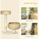 D30-636V00BG_Purrtree_Elevated_Plush_Cat_Bed_with_Sisal_Scratching_Post